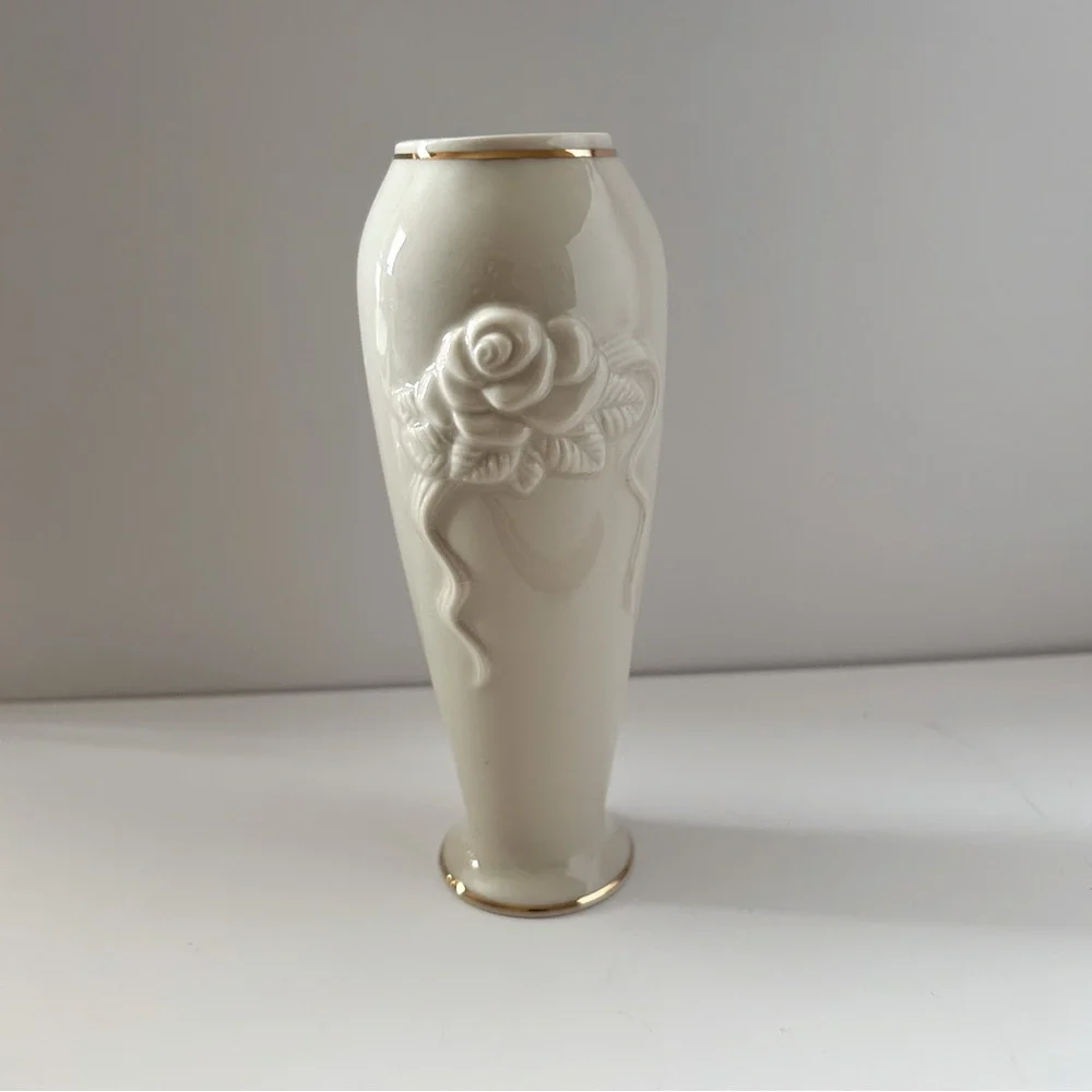 Lenox Porcelain Rose Blossom Bud Vase